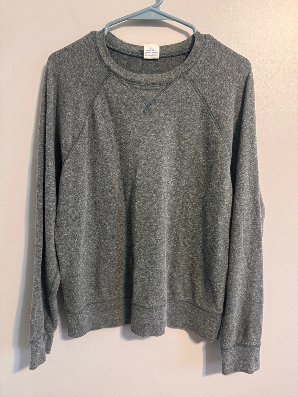 J.Crew Sportswear Gray Heather Raglan Crewneck Sweatshirt Small Retro